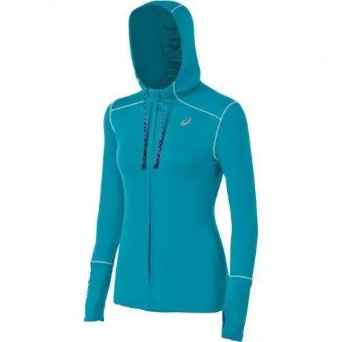 Asics Thermopolis Hoody Womens Zip Front Hoody Running Jacket XS Blue