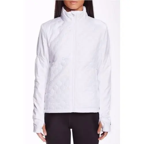 Asics Thermo Windblocker Womens Zip Front Quilted Jacket Size XS White
