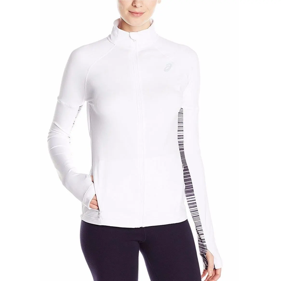 Asics Thermopolis FZ Womens Zipper Front Long Sleeve Jacket XS White