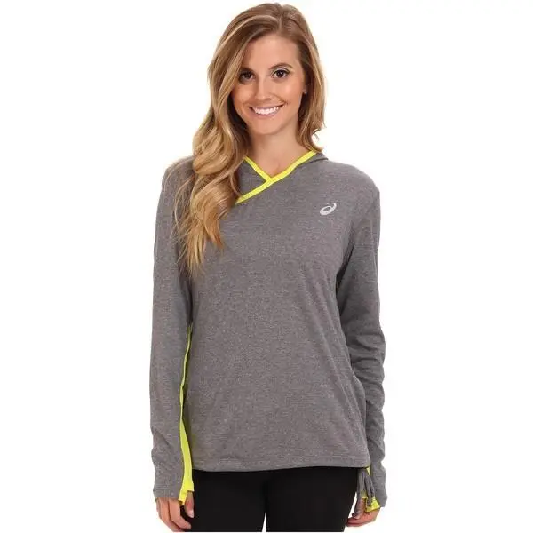 Asics PR Hoody Womens Pullover Long Sleeve Hooded Running Shirt XS Gray