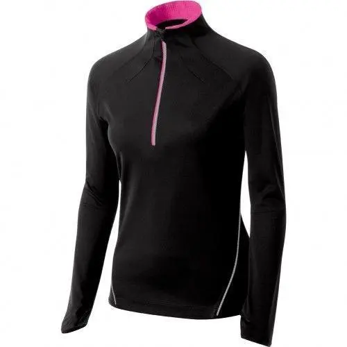 Asics Speed Softshell Womens 1/2 Zip Neck Long Sleeve Shirt Small Black