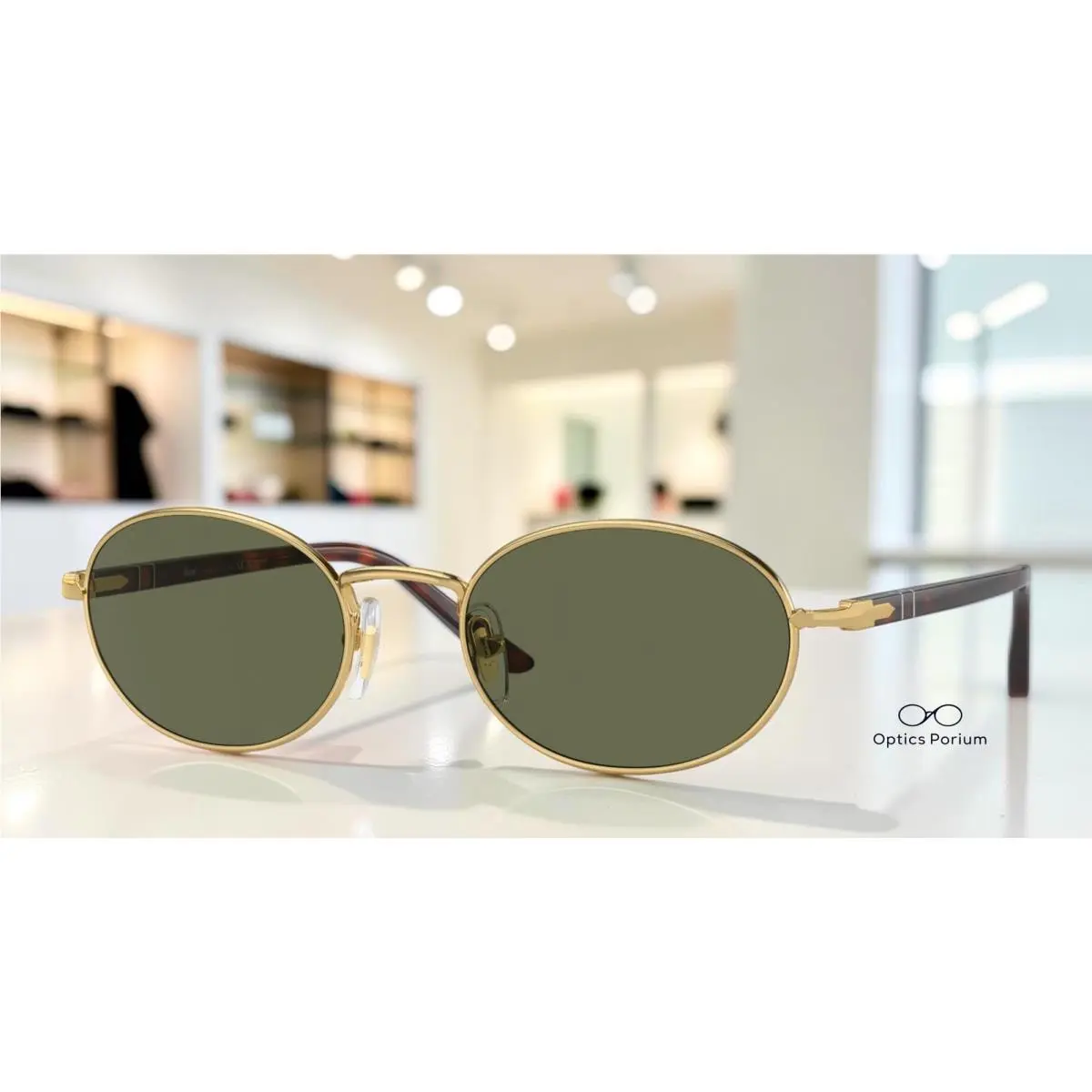 PO1018S 515 58 Ida Gold Polarized Green Polarized 55 mm Unisex Sunglasses by Persol