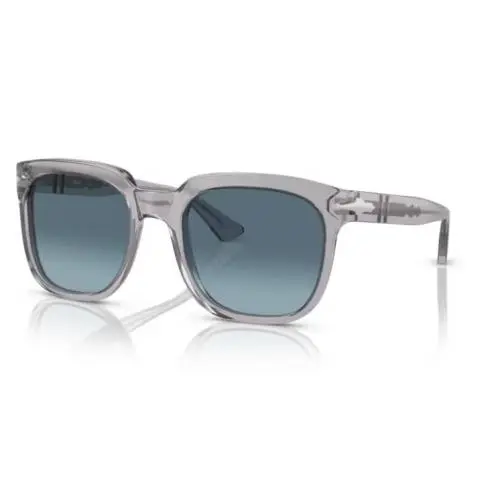 Persol 0PO3323S 309/Q8 Transparent Grey/azure Blue Square 56mm Men`s Sunglasses