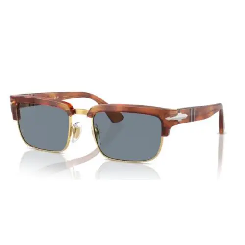 0PO3354S 96/56 Havana/light Blue Rectangle Men`s Sunglasses by Persol