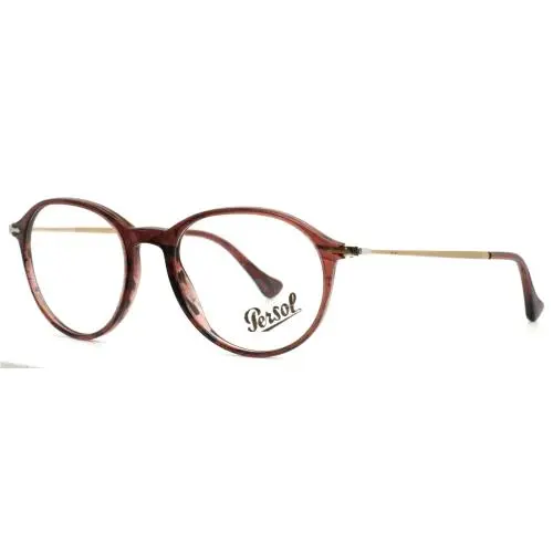 3125-V 1054 Striped Cherry Womens Round Eyeglasses 51-19-140 B:43 A by Persol