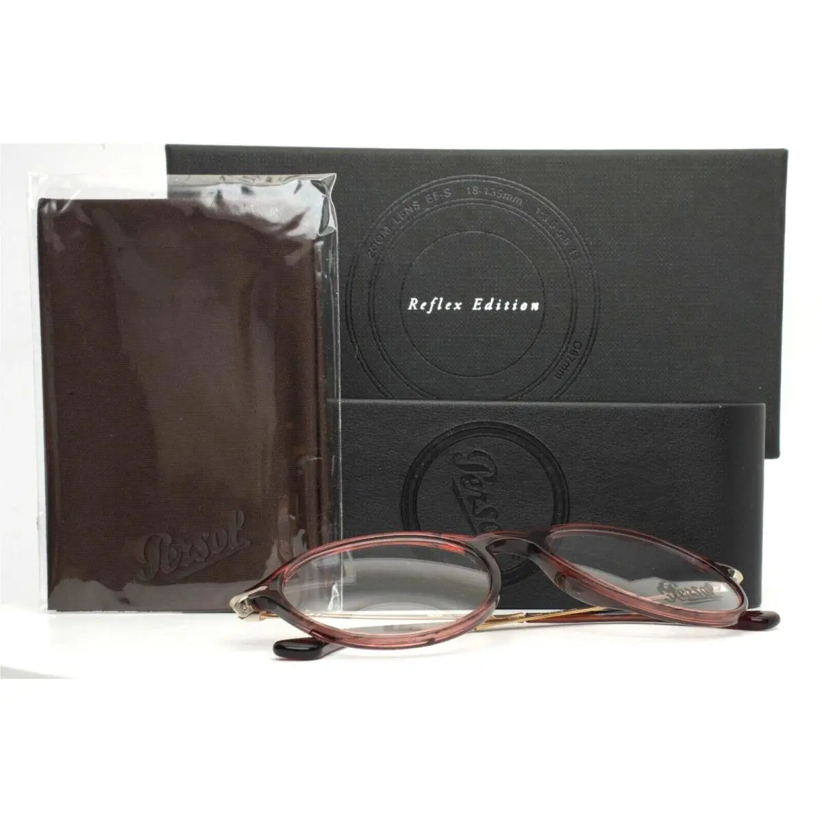 Persol 3125-V 1054 Striped Cherry Womens Round Eyeglasses 51-19-140 B:43 B