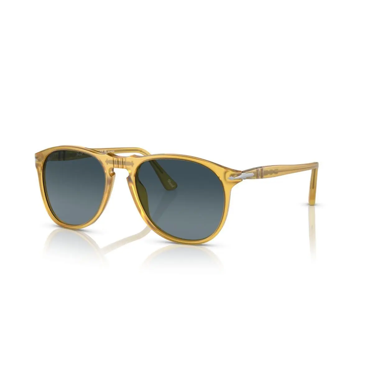 PO9649S 204/S3 Sunglasses Miele Frame Polarized Gradient Blue Lens 55mm by Persol