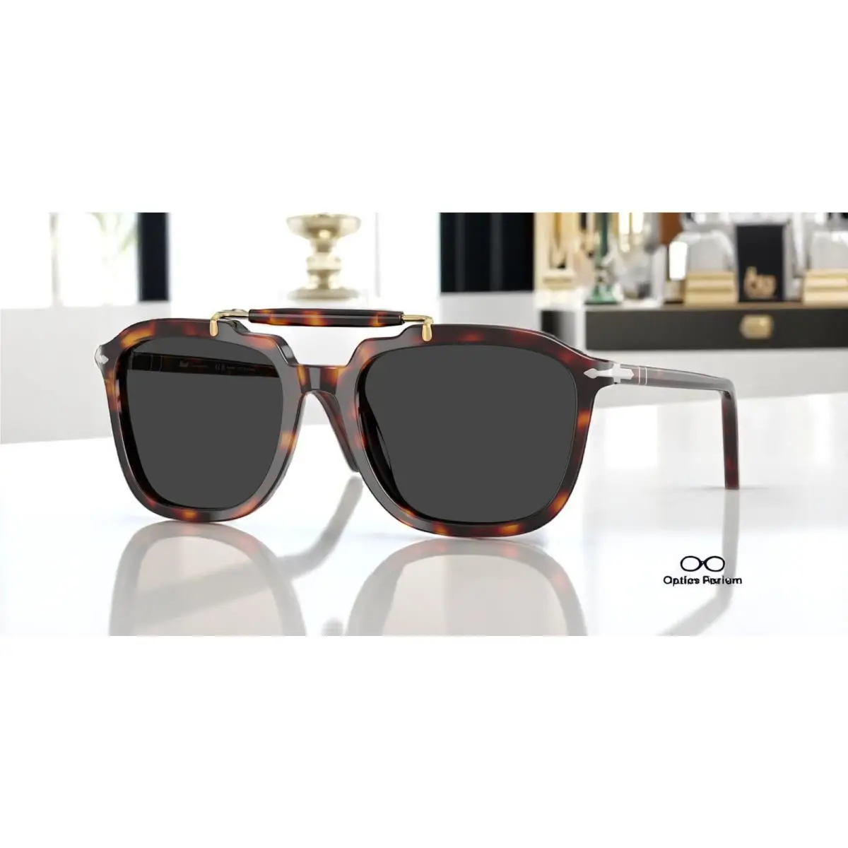 Persol PO0203S 24 48 Havana Polar Black Polarized 55 mm Unisex Sunglasses