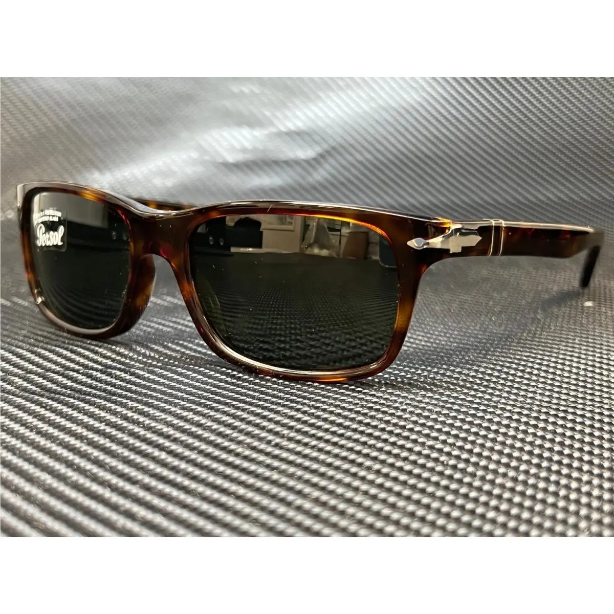 Persol PO3048S 24 31 Havana Rectangle Men`s 58 mm Sunglasses - Frame: Brown, Lens: Green