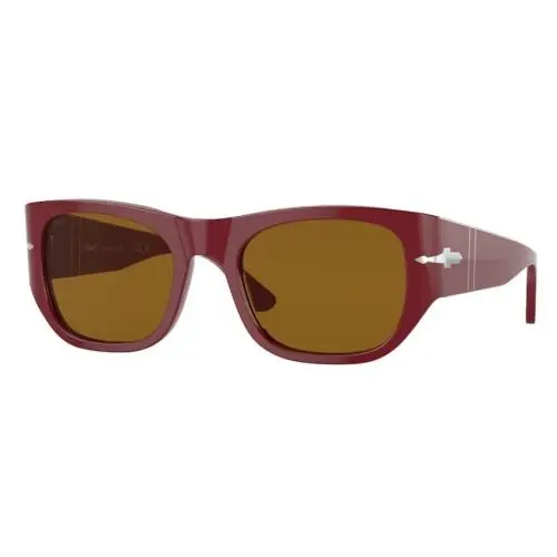 0PO3308S 117233 Bordeaux/brown Square Unisex Sunglasses by Persol