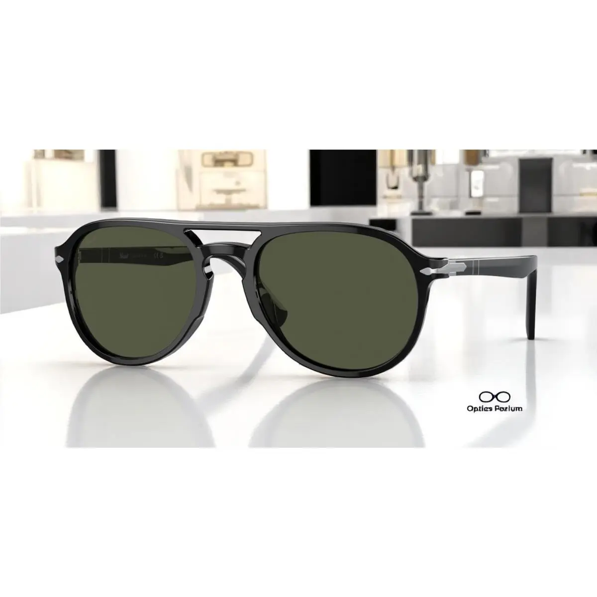Persol PO3235S 95 31 Black Green 55 mm Unisex Sunglasses