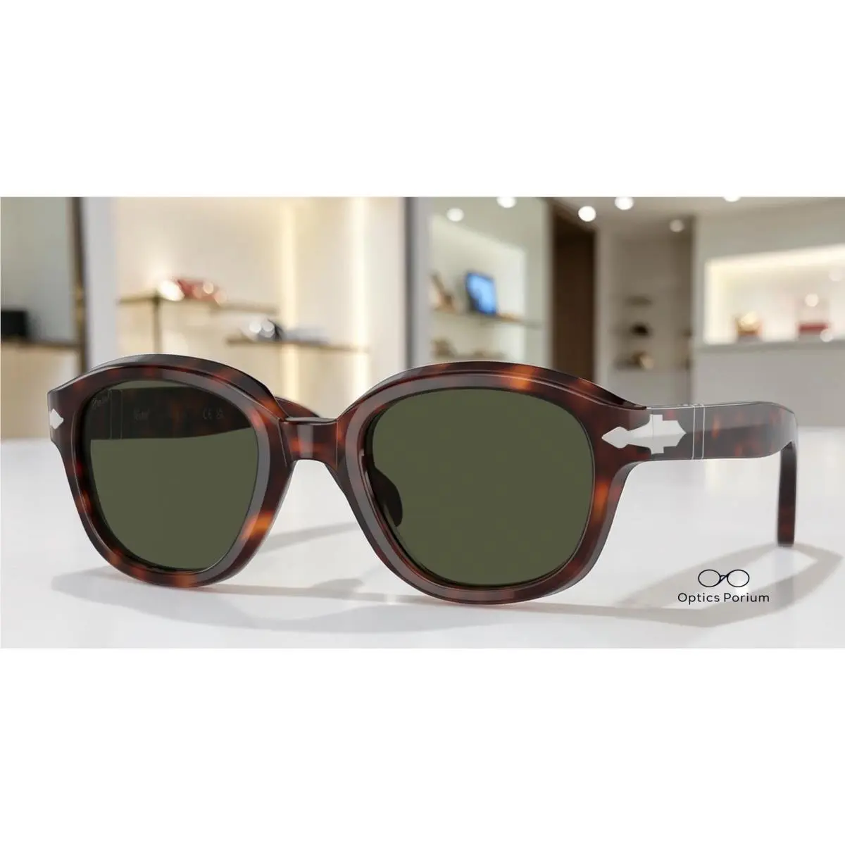 PO0060S 24 31 Havana Green 52 mm Women`s Sunglasses by Persol