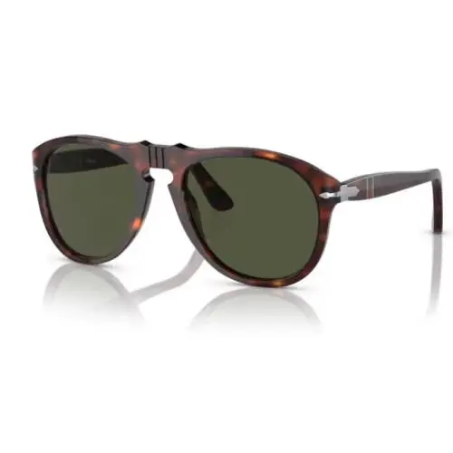 Persol 0PO0649 24/31 Havana/green 52mm Soft Square Men`s Sunglasses