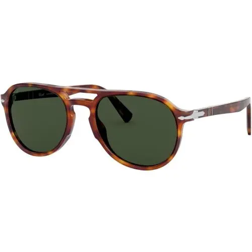Persol PO3235S 24/31 55mm Havana/green Pilot Sunglasses - Frame: Brown, Lens: Green