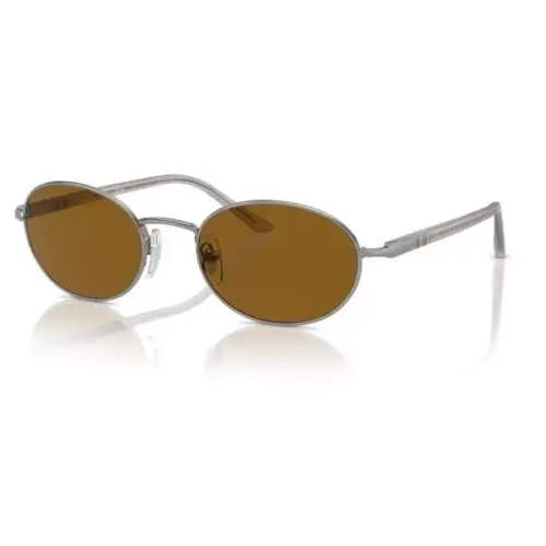 0PO1018S 513/33 Gunmetal/brown Oval 52 mm Women`s Sunglasses by Persol