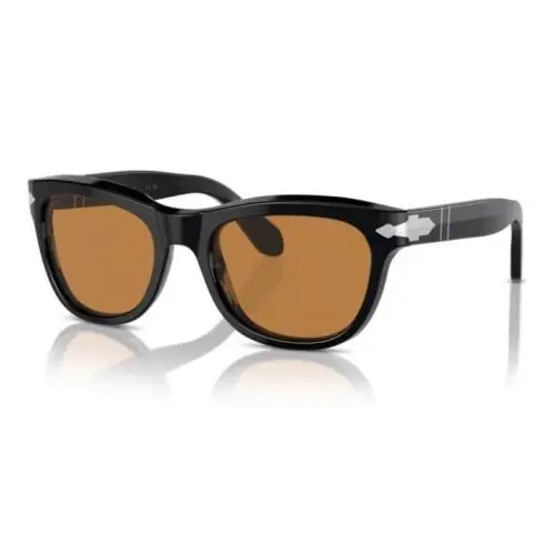 0PO0086S 95/53 Black/yellow Brown Soft Square 57mm Men`s Sunglasses by Persol