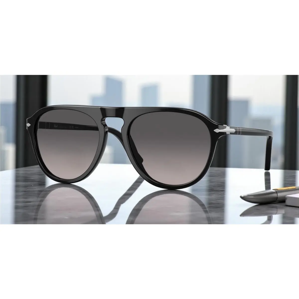 Persol PO3302S 95 M3 Black Grey Gradient Polar Polarized 55 mm Unisex Sunglasses