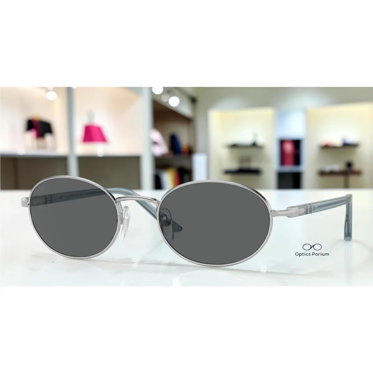 PO1018S 518 B1 Ida Silver Dark Grey 55 mm Unisex Sunglasses by Persol