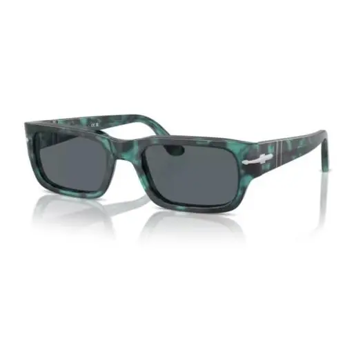 0PO3347S 1211R5 Blue Havana/blue Rectangular 58mm Women`s Sunglasses by Persol