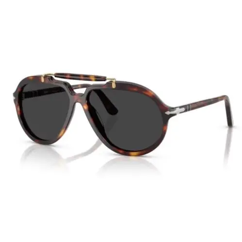 Persol 0PO0202S 24/48 Havana/ Black Polarized Soft Square Men`s Sunglasses