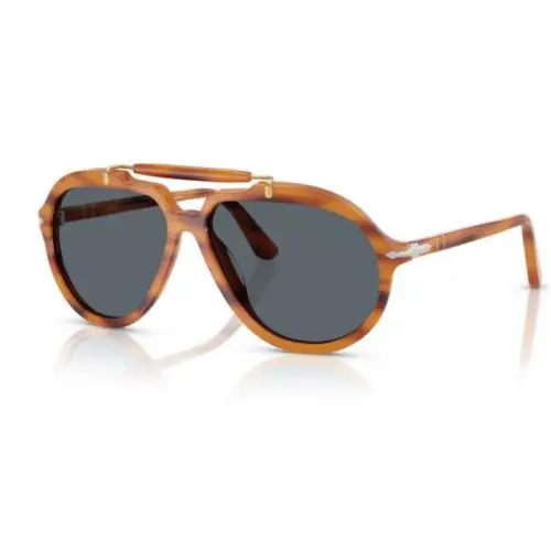 Persol 0PO0202S 960/R5 Striped Brown/ Blue Soft Square Men`s Sunglasses