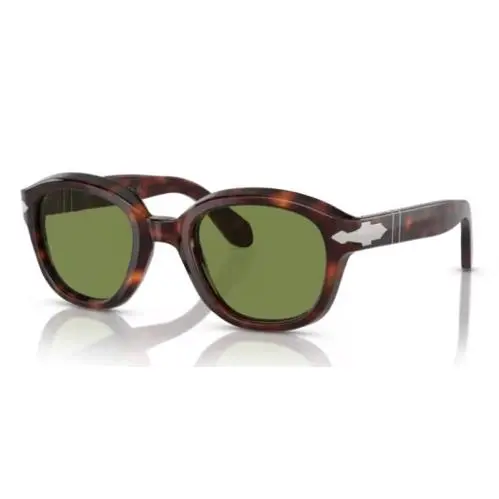 0PO0060S 24/4E Havana/light Green Soft Square 50mm Women`s Sunglasses by Persol