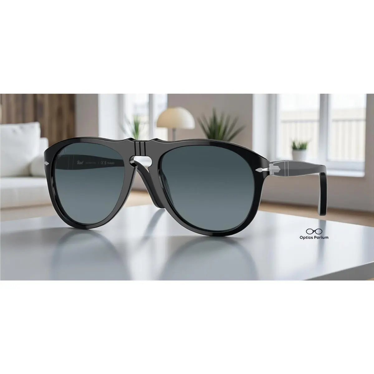 Persol PO0649 95 S3 Black Blue Gradient Blue Polarized 54 mm Men`s Sunglasses