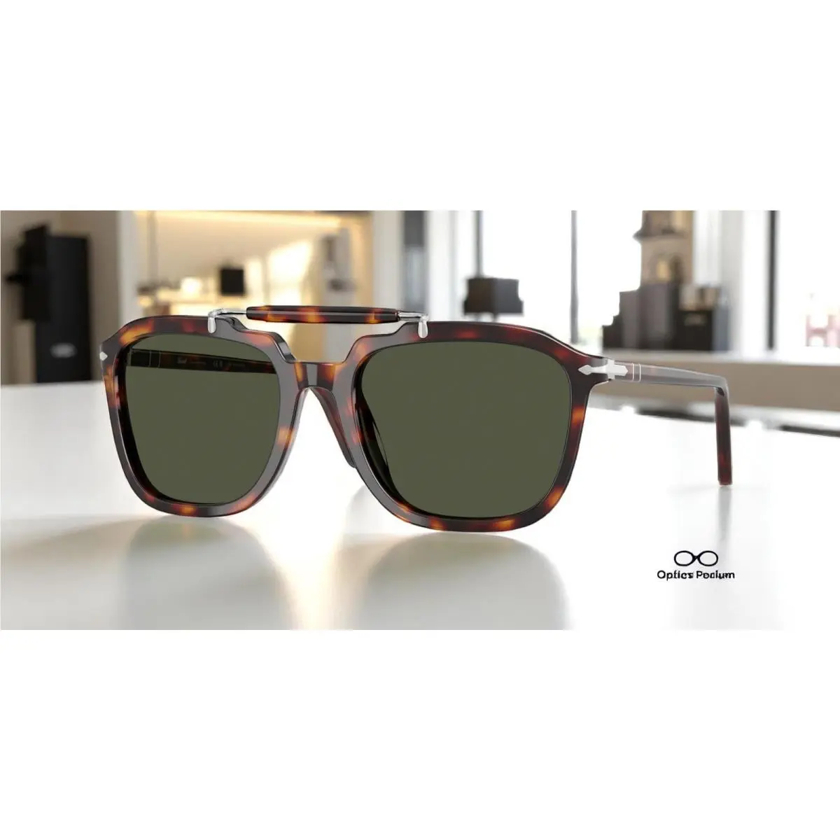 PO0203S 24 31 Havana Green 57 mm Unisex Sunglasses by Persol
