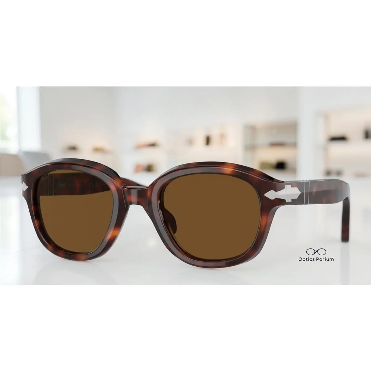 PO0060S 24 57 Havana Polarized Brown Polarized 52 mm Women`s Sunglasses by Persol