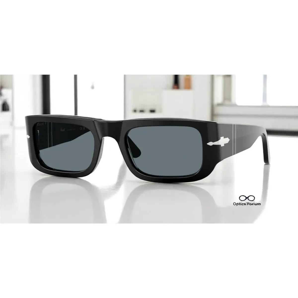 Persol PO3362S 95 3R Black Dark Blue Polar Polarized 55 mm Unisex Sunglasses