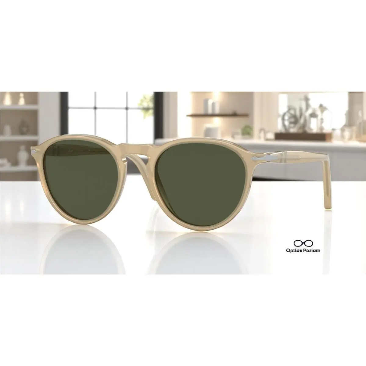 Persol PO3286S 116931 Champagne Green 53 mm Unisex Sunglasses