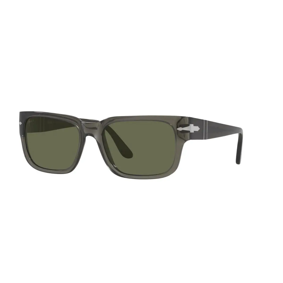 Persol PO 3315S Transparent Gray/green Polarized 1103/58 Sunglasses