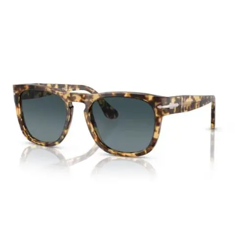 Persol 0PO3333S Elio 1056S3 Beige Tortoise/blue Polarized 54mm Men`s Sunglasses - Frame: Beige tortoise, Lens: Blue gradient dark blue polarized