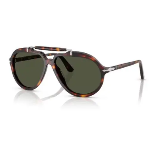 Persol 0PO0202S 24/31 Havana/ Green Soft Square Men`s Sunglasses