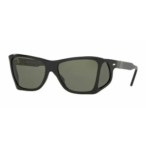 0PO 0009 95/31 Black/crystal Green Sunglasses by Persol