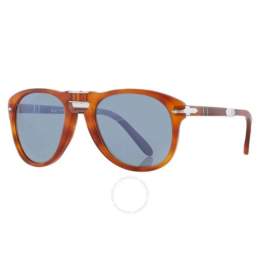 Persol PO0714SM 096/56 Sunglasses Terra Di Siena Light Blue Lens 54mm