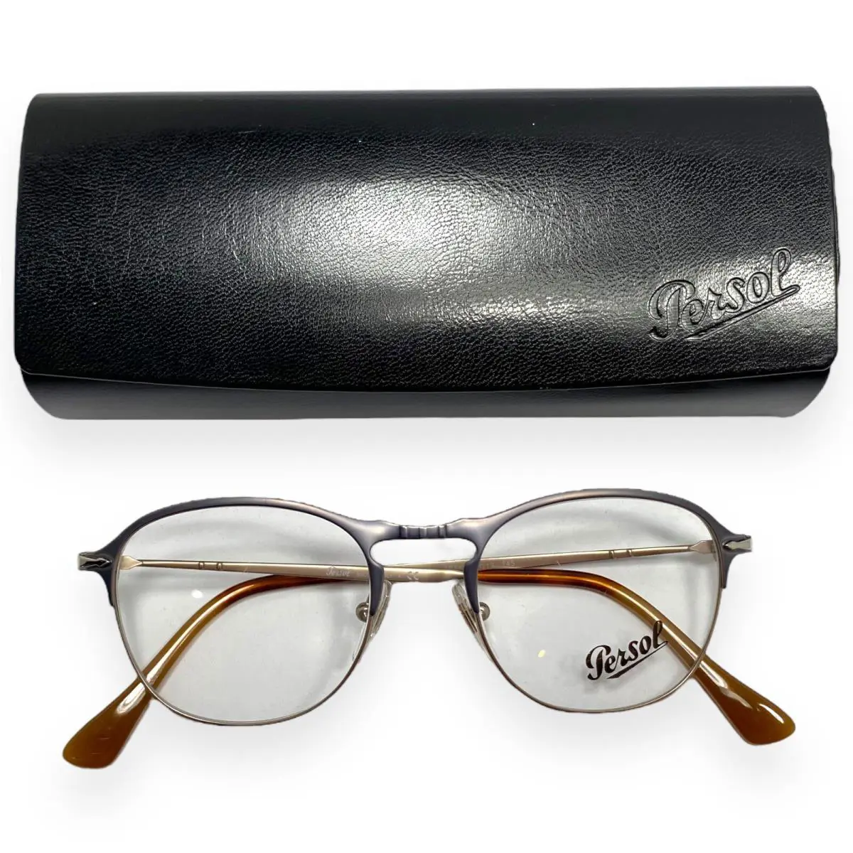 P 7007-V 1071 Gunmetal Brown Frame Eyeglasses RX 49-19 by Persol