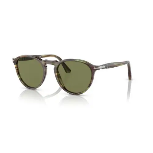 Persol OPO3286S 11564E Havana Green/light Green Round Men`s Sunglasses - Frame: Havana Green, Lens: Light Green