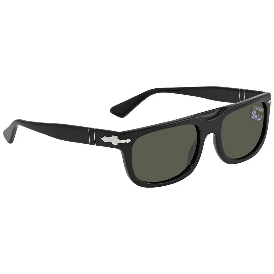 Persol PO3271S 95/31 Sunglasses Black Frame Green Lens 55mm
