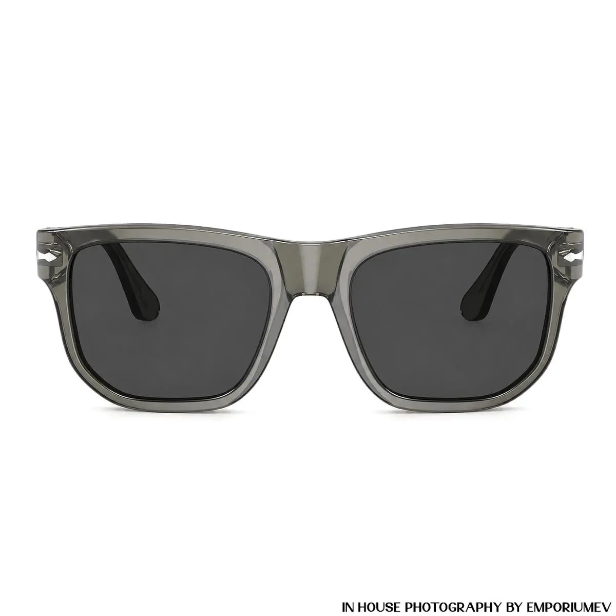 Persol PO3306S 110348 Sunglasses Opal Smoke Dark Grey Polarized Italy 0108
