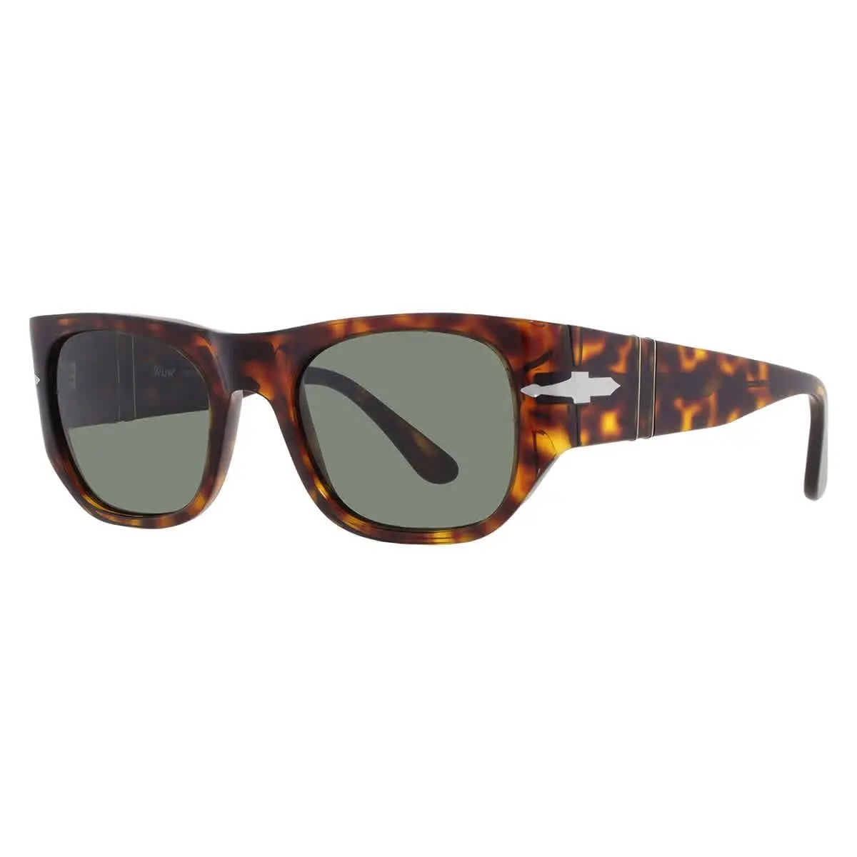 Persol Green Square Ladies Sunglasses PO3308S 24/31 51 PO3308S 24/31 51 - Brown, Frame: Brown, Lens: Green