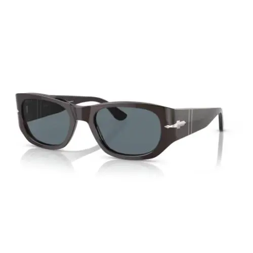 OPO3307S 11743R Brown/dark Blue Polarized Rectangle Men`s Sunglasses by Persol
