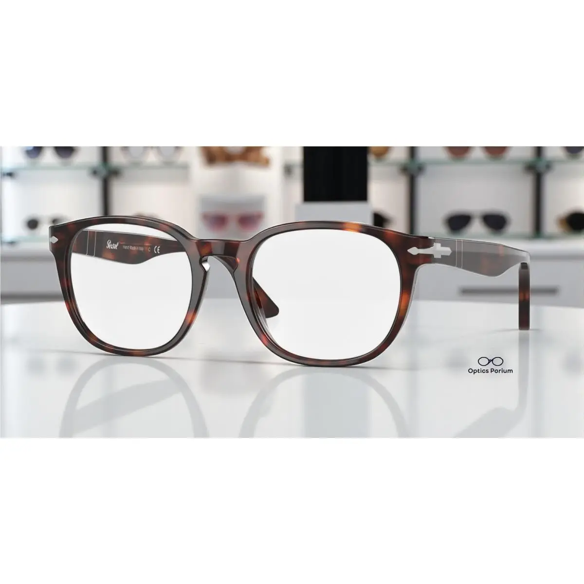 Persol PO3283V 24 Havana Transparent Demo Lens 52 mm Men`s Eyeglasses