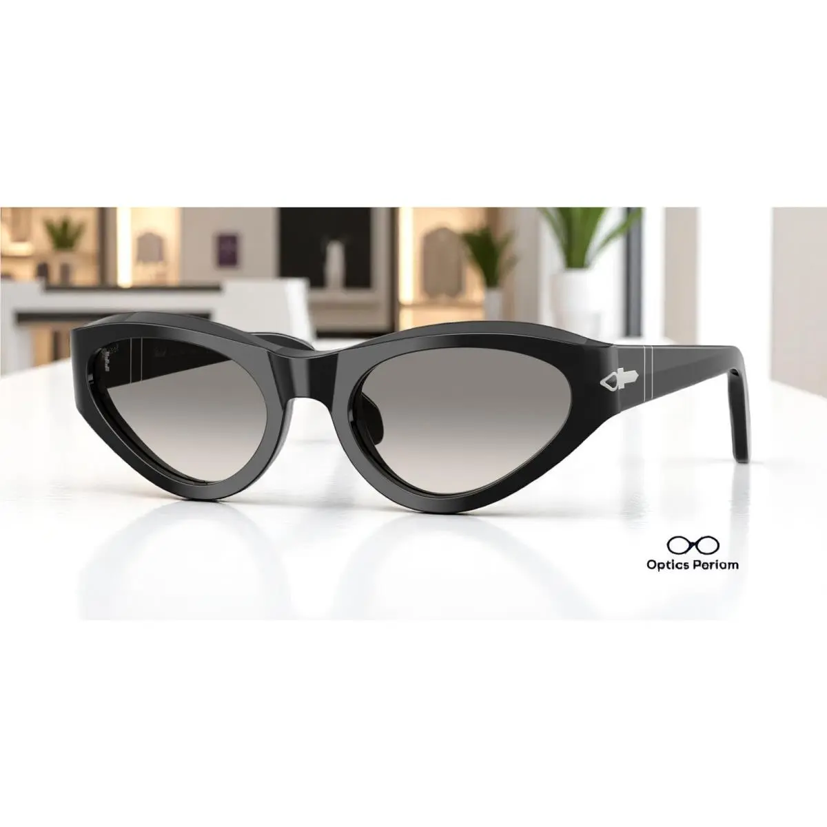 Persol PO0052S 95 32 Black Clear Gradient Grey 53 mm Women`s Sunglasses