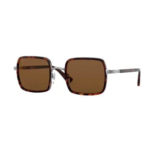 Persol PO2475S 513 33 Gunmetal Havana Square Unisex 50 mm Sunglasses - Frame: Beige, Lens: Brown
