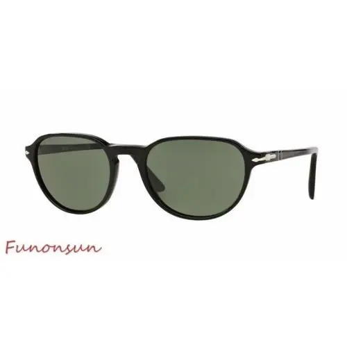 Persol Men`s Sunglasses PO3053S 901431 Black/green Lens Phantos Italy