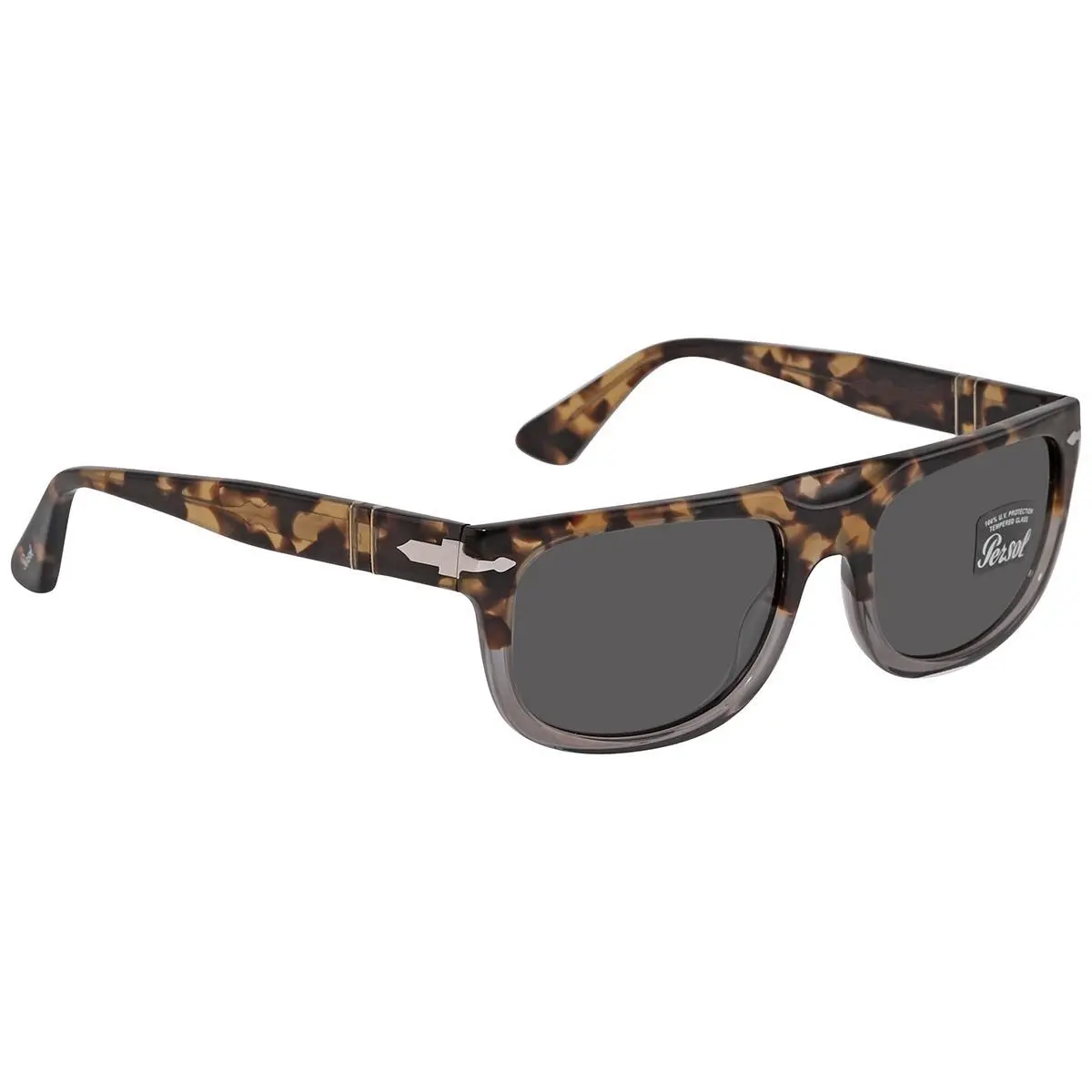 Persol PO3271S 1130B1 Sunglasses Brown Tortoise Cut Nettran Dark Grey 55mm