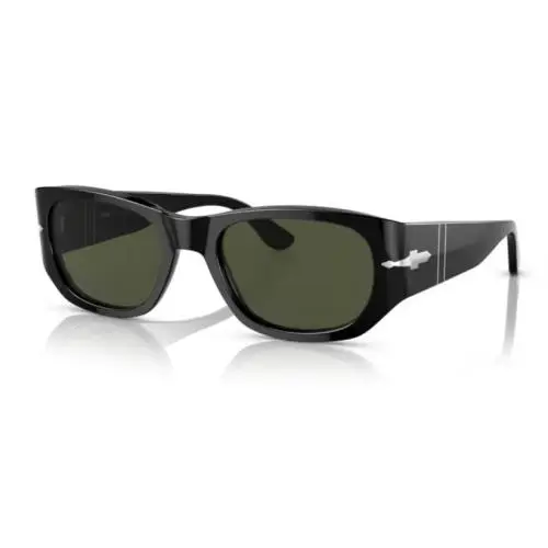 0PO3307S 95/31 Black/green Oval Shaped Unisex Sunglasses by Persol