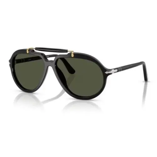 Persol 0PO0202S 95/31 Black/ Green Soft Square Men`s Sunglasses