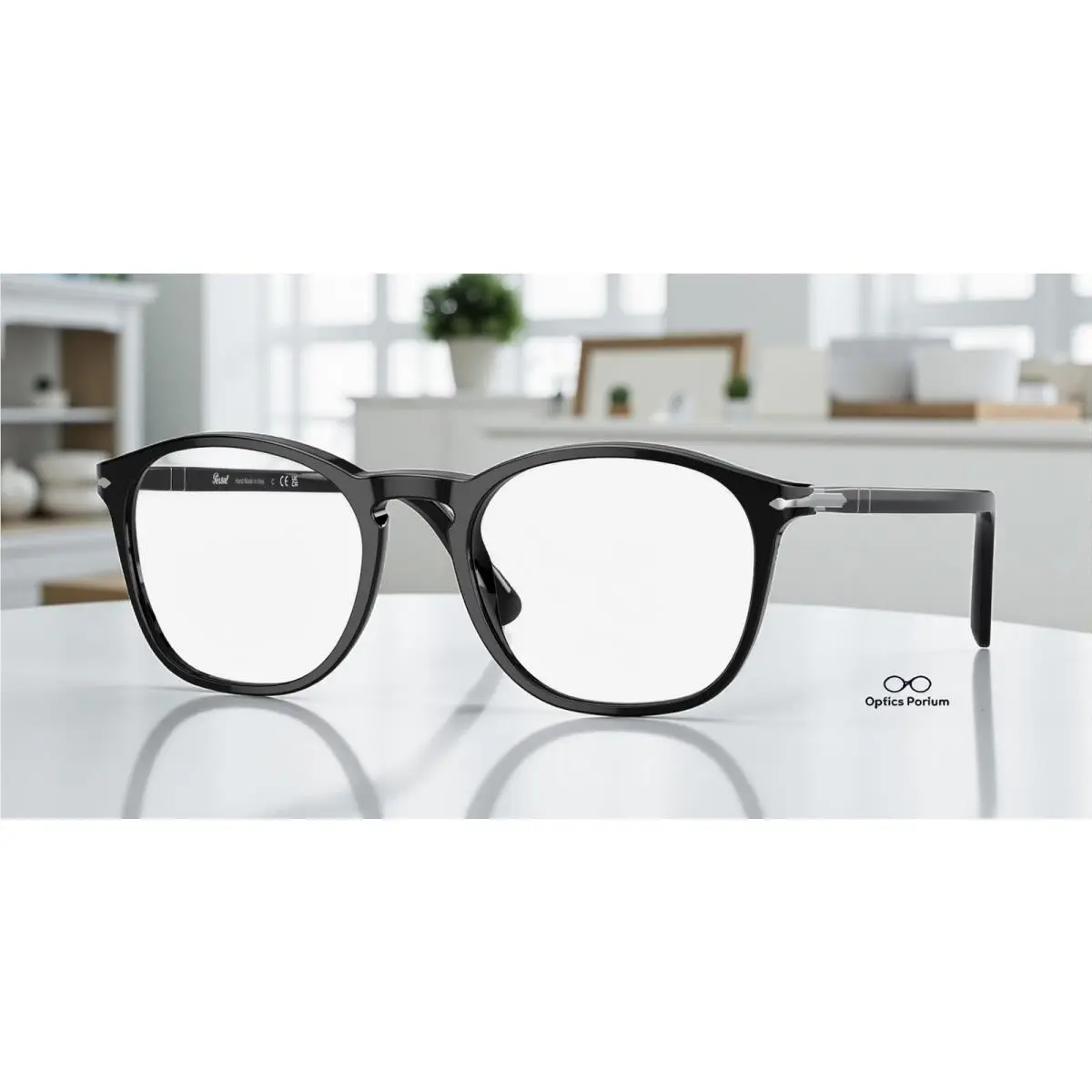 Persol PO3007VM 95 Black Transparent 52 mm Men`s Eyeglasses